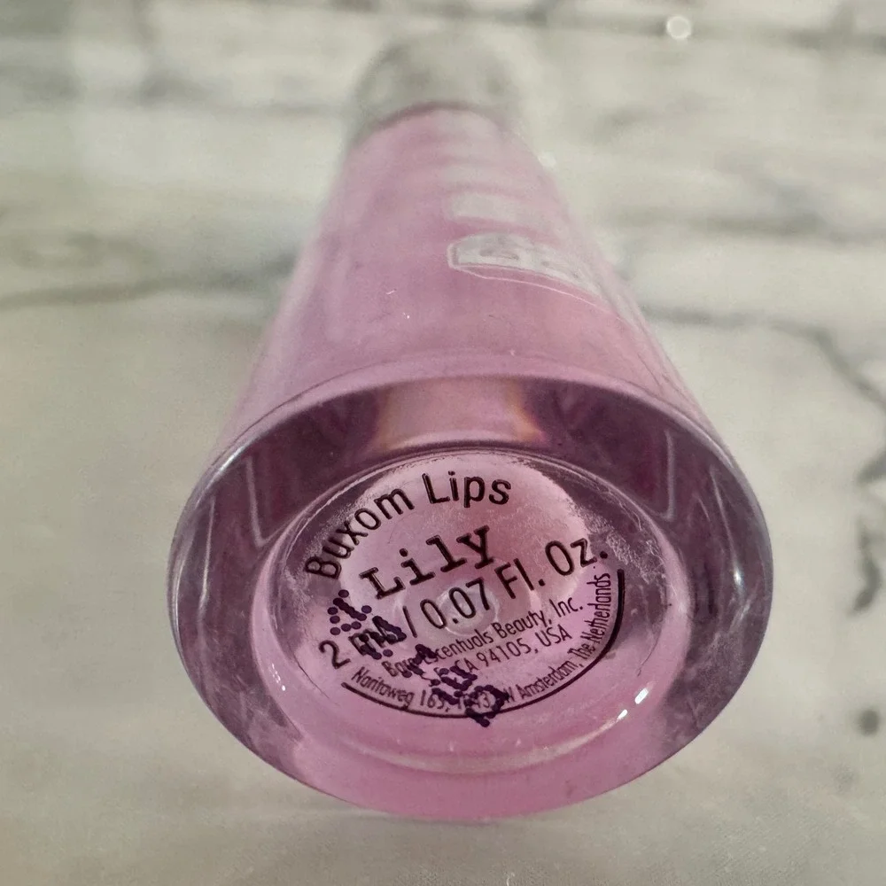 Buxom Lips Bare Escentuals Plumping Lip Polish LILY Pink Shimmer 0.07oz Mini